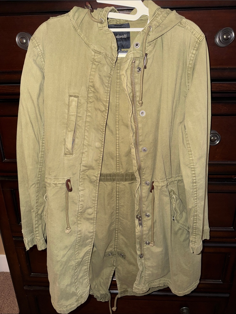 Madewell Olive Hooded Field Coat